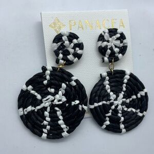 Panacea Raffia Circle Drop Earrings